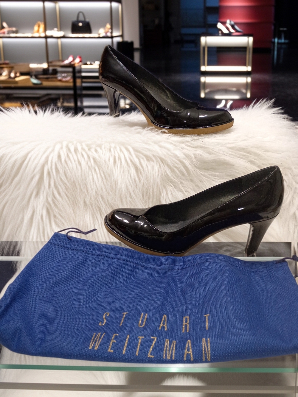 Stuart Weitzman Black Patent Leather Heels 6.5M